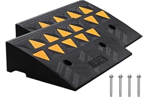 VEVOR Rubber Curb Ramp 5" Rise Height 2 Pack, Heavy-Duty 33069 lbs/15 T Capacity Threshold Ramps, Rubber Driveway Ramps for Cars, Carts, Dollies, Motorcycle, Bikes, Wheelchairs