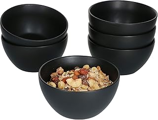 MamboCat Leopard Lampart Nero 6-TLG. Müslischalen Set Schwarz I 450 ml I Steingut Salatschälchen I Schüssel