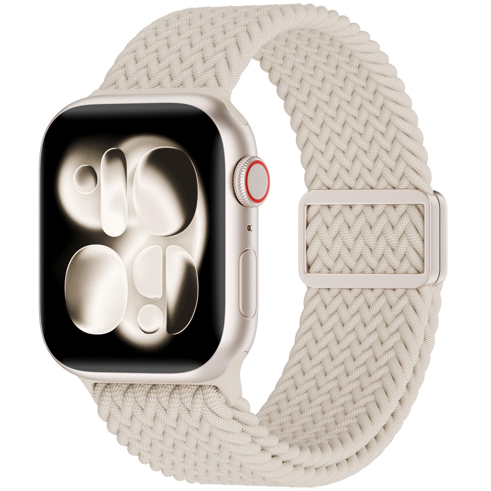 Magnetic Braided Solo Loop Compatible for Apple Watch Band 42mm 41mm 40mm 38mm 46mm 45mm 44mm 49mm, Stretchy Nylon Sport Elastic Strap for iWatch Bands Series 10 9 8 7 6 5 4 3 2 1 SE Ultra Women Men
