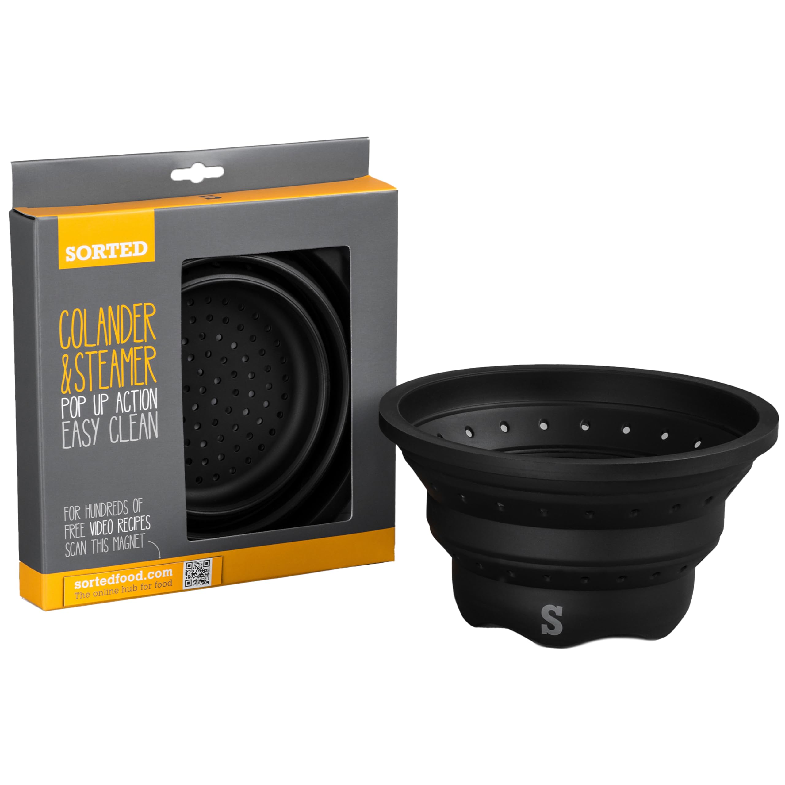 Premier Housewares Practical Sorted Collapsible Colander and Steamer| Versatile Collapsible Colander | Space Saving Design Steamer for Efficient Cooking | Versatile Large Colander