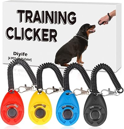 Diyife Dog Clicker 4 Pack Multicolor Training Clickers with Wrist Strap