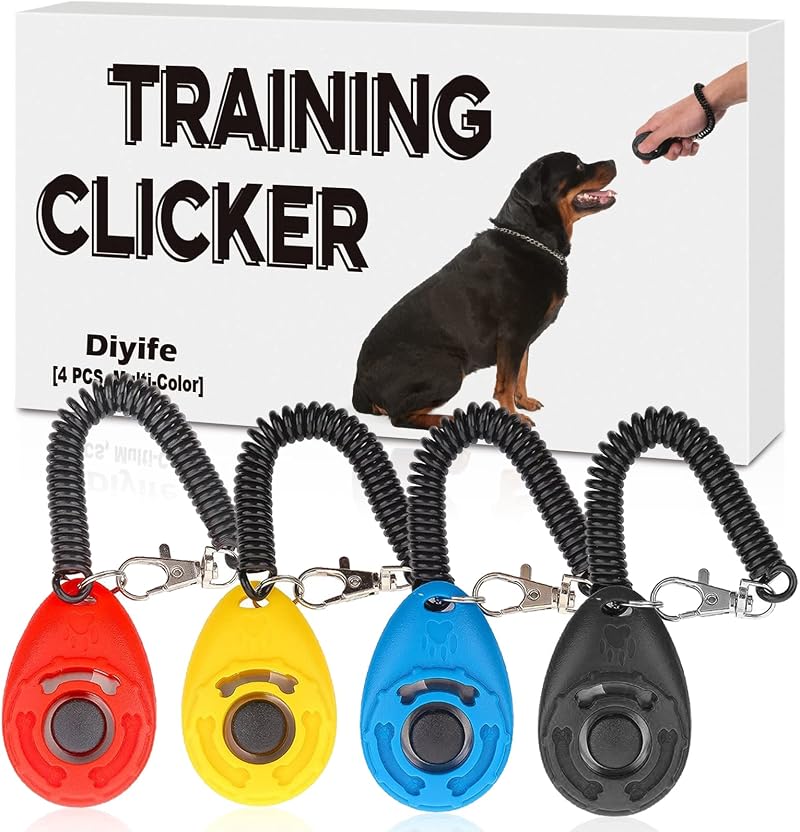 Diyife Dog Clicker 4 Pack Multicolor Training Clickers with Wrist Strap