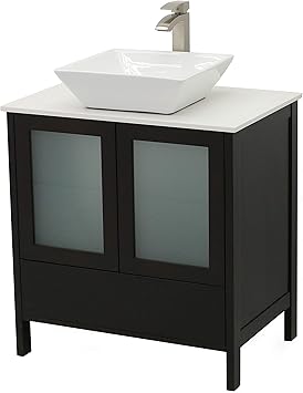 Windbay 30 Free Standing Bathroom Vanity Sink Set Solid Wood Vanity Sink Dark Brown Amazon Com