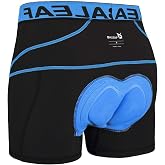 baleaf Men's 3D Padded Bike Shorts Cycling Underwear MTB Liner | 3D Padded Comfort for Long Rides; Multi-Level Foam Padding; Breathable and Quick-Dry Fabric; Flat Seams Prevent Chafing