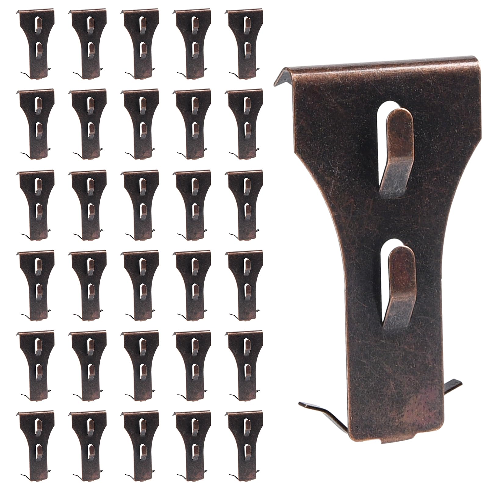 24PCS Brick Hook Clips, Steel Brick Clamps Brick Wall Clips for Hanging Outdoors Heavy Duty Brick Wall Hooks No Drill for Pictures Lights Wreaths Hanger Fits 2.25-2.45 Inch High Bricks