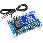 DROK Electronic Thermostat Controller, DC 6-30V 24V Digital Temperature Control Board -50 to +110 Degree Celsius High Accuracy LCD Digital Micro Temp Control Switch Module with Waterproof Sensor Probe