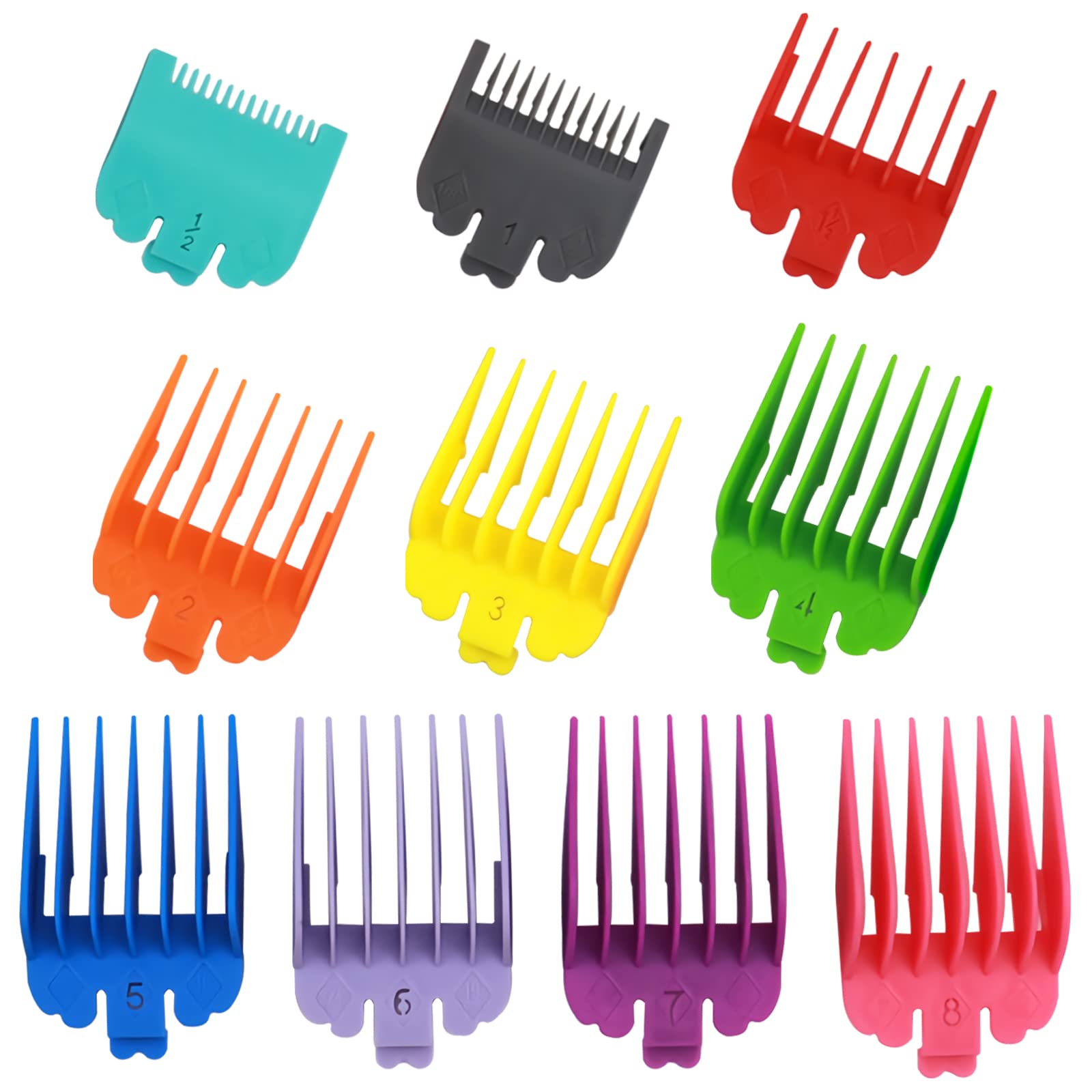 YUTOU Sliding Combs for Clippers, 10 Pieces Hair Clipper Guide Limit Comb Set - 1.5 mm to 25 mm Hair Trimmer Attachments for Wahl Hair Trimmer for Hairdresser Salon Tool
