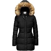 WenVen Women's Winter Thicken Puffer Coat Warm Jacket with Faux Fur Removable Hood