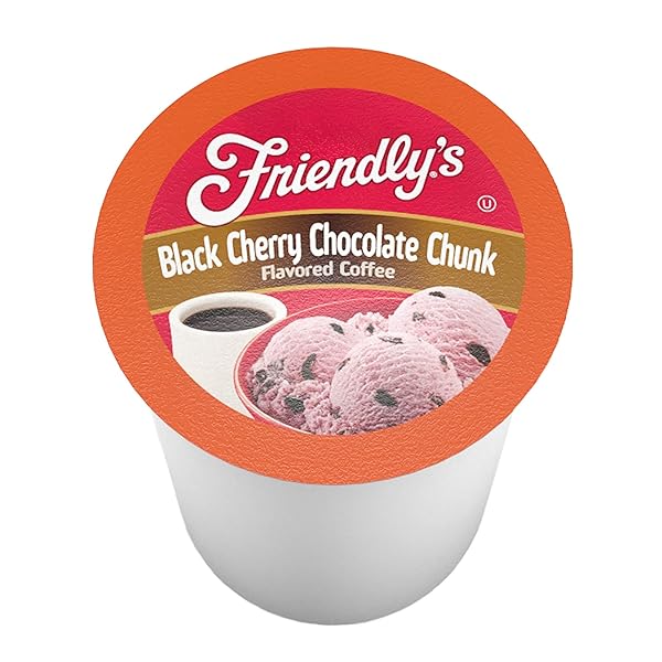 FRIENDLY’S COFFEE PODS, CHERRY CHOCOLATE ICE CREAM FLAVORED FOR KEURIG K CUP BREWERS, BLACK CHERRY CHOCOLATE CHUNK, 40 COUNT (PACK OF 1)