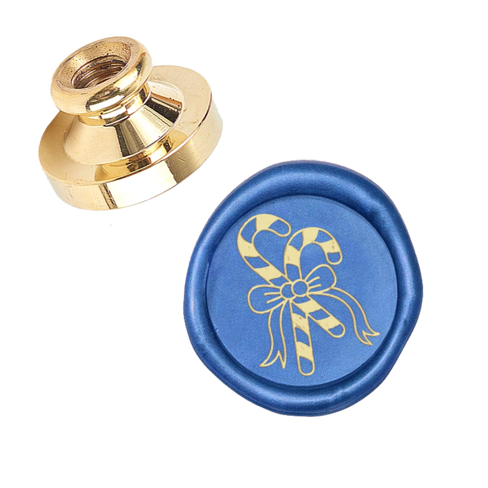 CRASPIRE Christmas Wax Seal Stamp Head Replacement Walking Stick Candy Bow knot Removable 25mm Sealing Brass Stamp Head Only Xmas Party for Gift Envelopes Invitations Cards Decoration