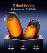 DAXING Hand Warmers Rechargeable 2 Pack 6000mAh 24H 3 Heating Modes Black view 3