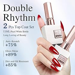 Double Rhythm 2 Pcs 15ML No Wipe Gel Top Coat and