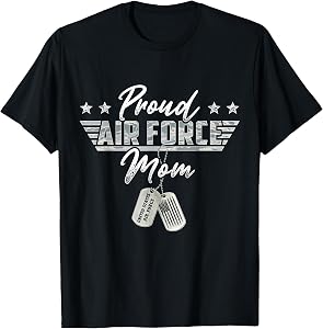 Proud Air Force Mom Military US Air Force Family Matching T-Shirt