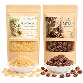 XIANGSAIXUE Premium Myrrh Resin Tears, Natural Resin Incense for Meditation, Aromatherapy &amp; Spiritual Rituals, Home Fragrance, 30g / 130g / Frankincense50g + Myrrh50g (Myrrh 50g + Frankincense 50g)