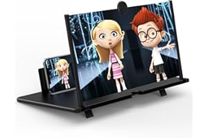 FOPUDY 16" Screen Magnifier for Mobile Phone –3D HD Cell Phone Magnifying Projector Screen Enlarger for Movies, Videos, and Gaming–Foldable Phone Stand with Screen Amplifier–Supports All Smartphones
