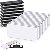 Chinco 30 Packs Magnetic Name Tags with Magnetic Backing Blank Name Tags Locker White Round Corners, 1.5 x 3 Inches Reusable ID Badges for Personalized Jacket Shirts Office School Stores Teams (Black)