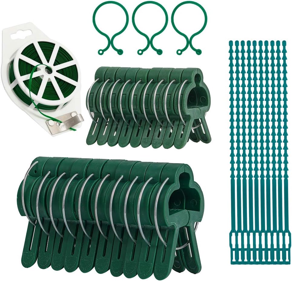 61 Pcs Plant Support Clips Garden Twist Tie Set for
