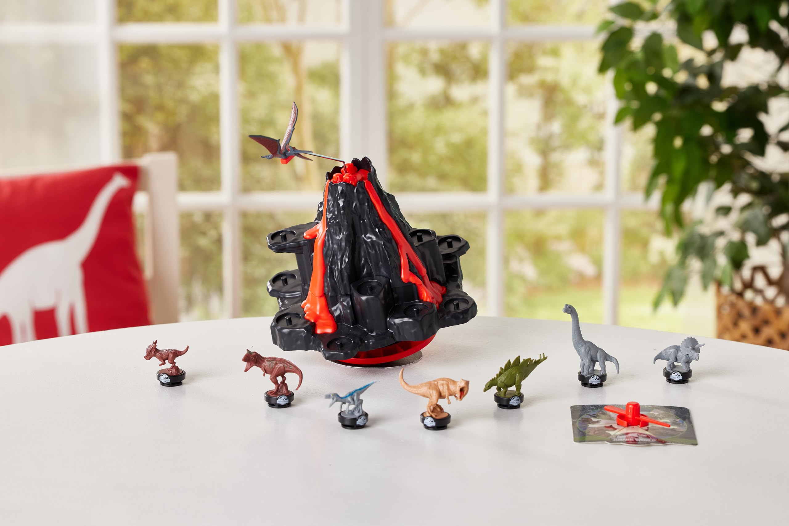 EPOCH Games Jurassic World Shaky Volcano - Action-Packed Tabletop Dinosaur Game for Ages 5+