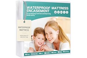 WINKAURA 39"x80" Twin XL Mattress Protector 9" Depth【Dorms Hotel Exclusive】 Box Spring Mattress Cover Waterproof Soft Noiseless Breathable Mattress Encasement