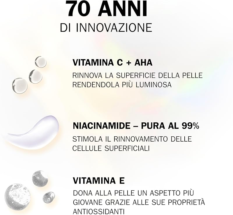 Vitamin C Gel Viso Idratante Giorno, Cura della Pelle con AHA, Niacinamide al 99% di Purezza e Vitamina E. Skin Care Illuminante Antimacchie, Uniforma, Idrata. Non Appiccicoso, 50ml