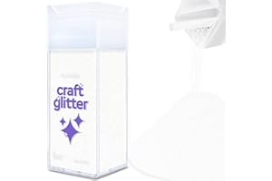 Hemway Craft Glitter Shaker 130g / 4.6oz Glitter for Arts, Crafts, Resin, Tumblers, Nails, Painting, Decoration, Festival, Cosmetic, Body - Ultrafine (1/128" 0.008" 0.2mm) - White Iridescent