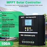 DEWIN 100A MPPT Solar Charge Controller 12V-48V Lead Acid Battery Regulator view 3