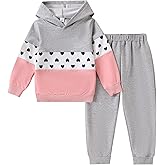 Yoxindax Toddler Kid Girls Clothes Colorblock Hoodie Leopard Print Sweatsuits Top 2PC Fall Outfit Set