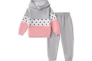 Yoxindax Toddler Kid Girls Clothes Colorblock Hoodie Leopard Print Sweatsuits Top 2PC Fall Outfit Set