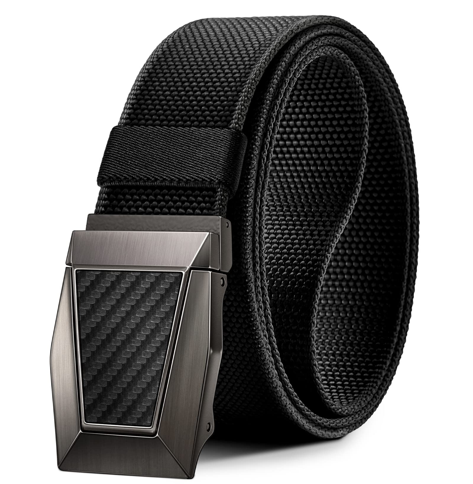 Photo 1 of ***(PARTS ONLY/MAJOR DAMAGE/ NON FUNCTIONAL)***BULLIANT Tactical Belt for Men, Men Stretch Nylon Web Gift Belt 1.5"-Hiking Rigger Military Work-Quick Release(Black,36"-40" Waist Adjustable)