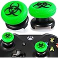 Playrealm FPS Thumbstick Extender & 3D Texture Rubber Silicone Grip Cover 2 Sets for Xbox Series X/S & Xbox One Controller(BioH Green)