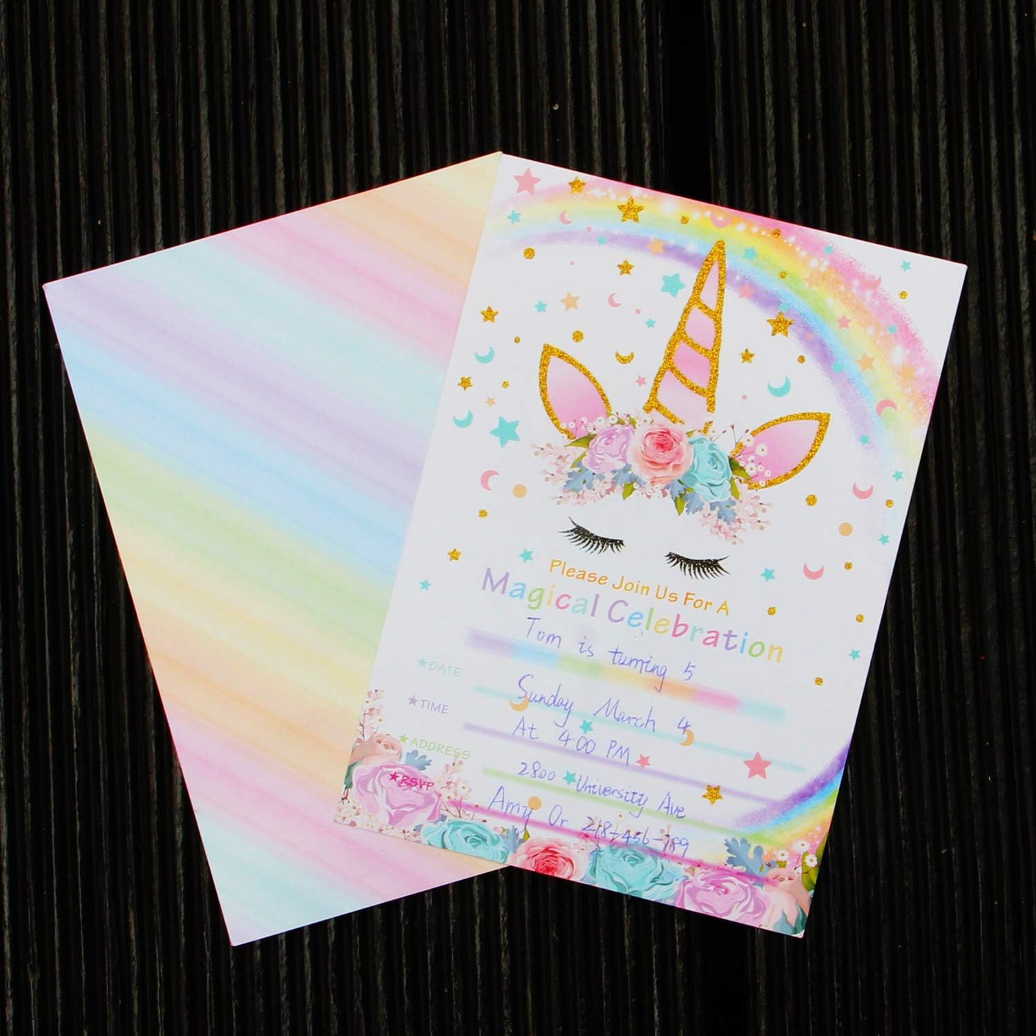 WERNNSAI Unicorn Party Invitations for Kids - Image 5