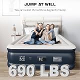 NALONE King Air Bed Inflatable Mattress Built-in Pump 203x152x46cm Queen view 2