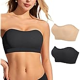 ProKloud Strapless Push Up Bras for Women Wireless Bandeau Bra Non-Slip Silicone Tube Top Padded Convertible Bralette