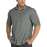 33,000ft Men's Long Sleeve Hiking Shirts Lightweight Quick Dry Sun Protection UV UPF 50 Fishing Shirt Outdoor Safari Travel