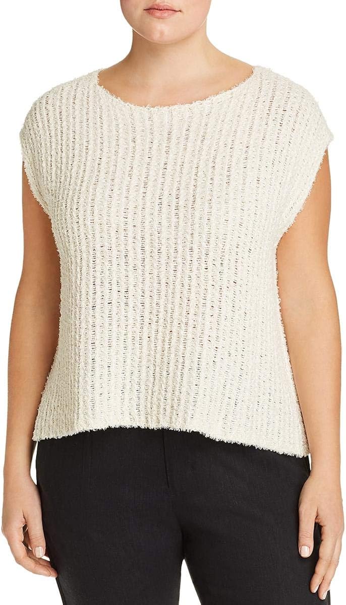 Eileen Fisher Womens Plus Eyelash Bateau Pullover Sweater Beige 1X at  Women’s Clothing store