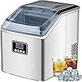 FREE VILLAGE Countertop Ice Maker, Ice Cube Maker Machine with Ice Scoop & Basket, 40Lbs/Day, 24Pcs/13Mins, Timer, Self-Cleaning, Portable Ice Maker Countertop for Home Kitchen Office Bar Party