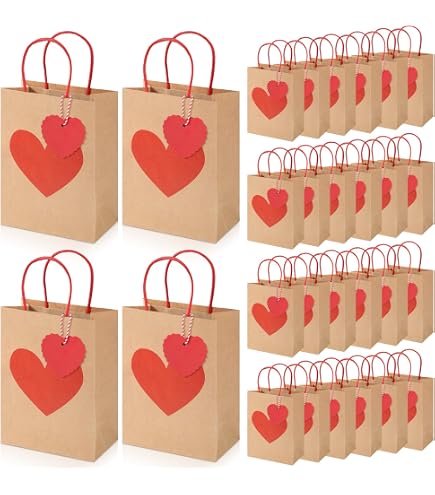 Liobelon 12-Pack Valentine's Day Gift Bags With Tissue Paper — Large Reusable Tote Bags With Handles For Parties, Grocery Shopping & More - View #6