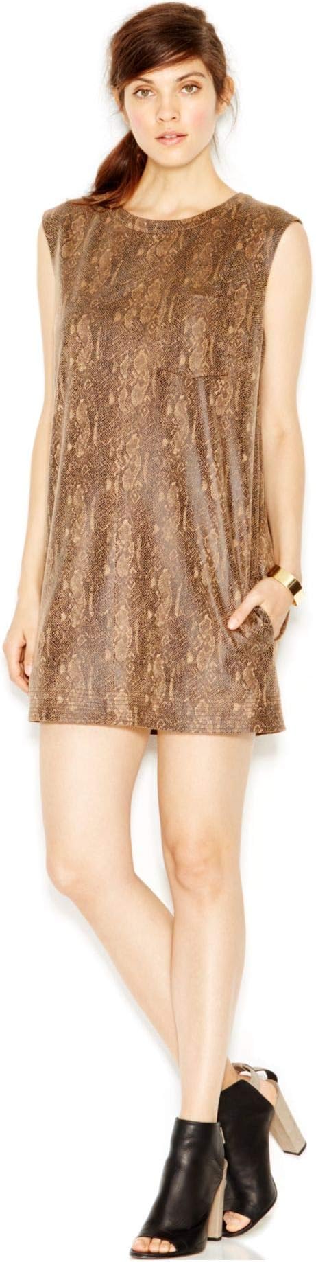 Rachel Rachel Roy Women's Faux-Leather Python-Print Shift Dress