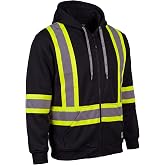 Forcefield Deluxe Hi Vis Safety Hoodie, Attached Hood