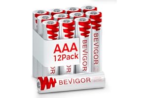 BEVIGOR AAA Lithium Batteries, 12Pack Lithium Iron Triple A Batteries, 1.5V 1200mAh Longer Lasting AAA Batteries for Flashlight, Toys, Remote Control, 【Non-Rechargeable】
