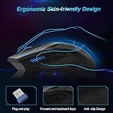 TECKNET Wireless Gaming Mouse 4800 DPI 8 Buttons 2.4G Nano Receiver view 4