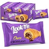 LookMe Choco Croissant 24 Pack &ndash; Soft White Chocolate Filled Croissants, Individually Wrapped Breakfast Pastry, Bulk Snack for Lunchbox, School, Office &amp; Party &ndash; 60g Each, Fresh &amp; Ready to Eat