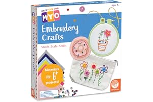 MindWare Embroidery Kit for Beginners – 6+ Projects, 7 Simple Stitches & 14 Premium Tools – Ideal DIY Craft for Girls & Teens