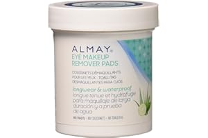 Almay Longwear and Waterproof Eye Makeup Remover Pads, 80 Count