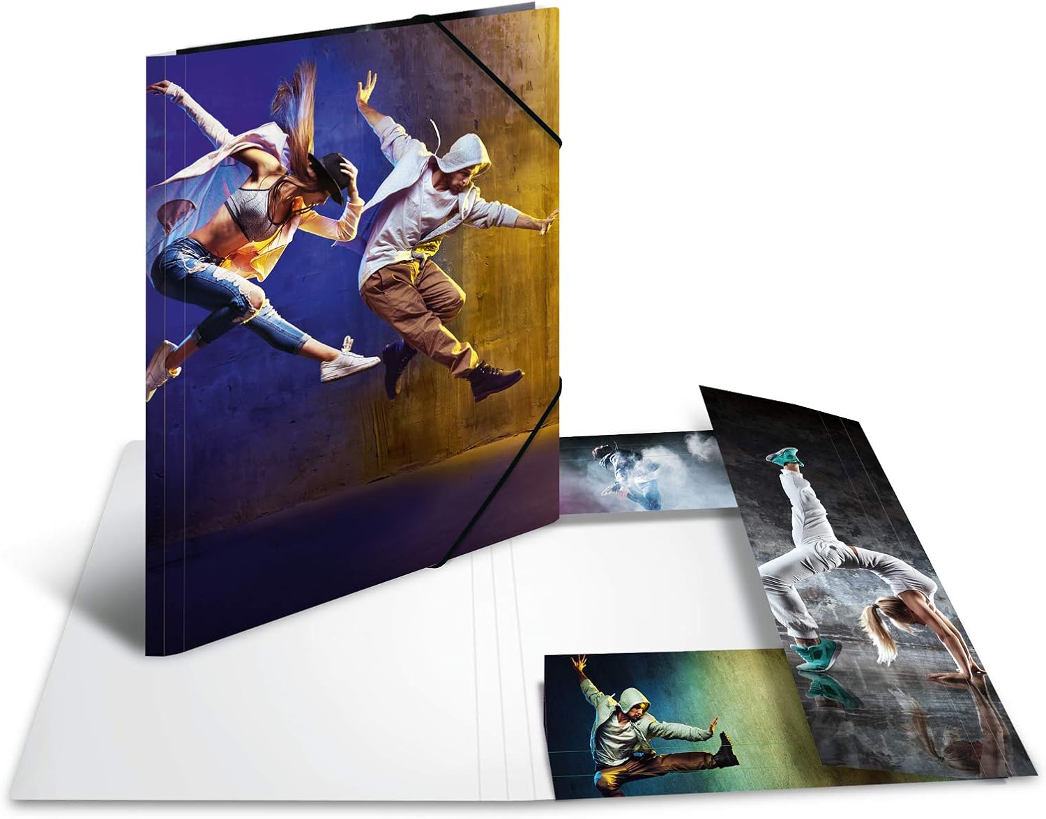 HERMA Elastic Folder Impressions with Dance Motif, A3, Sturdy Cardboard, with Inner Print, 1 Span Folder