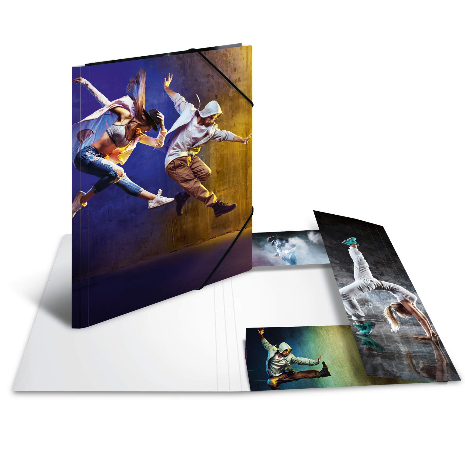 HERMA Elastic Folder Impressions with Dance Motif, A3, Sturdy Cardboard, with Inner Print, 1 Span Folder