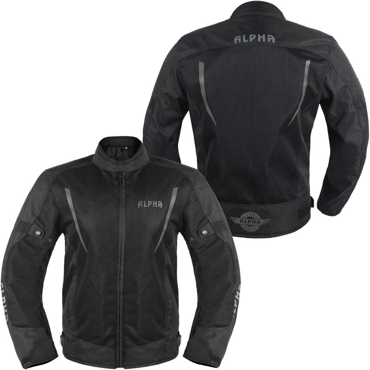 HI VIS MESH MOTORCYCLE JACKET FOR MENS RIDING BIKERS RACING DUAL SPORTS BIKE ARMORED PROTECTIVE… (BLACK, X-LARGE): Automotive