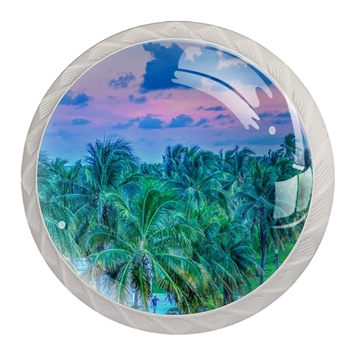 Schubladenknöpfe Grüne Pflanzen am Meer Kristallglas Schrankknöpfe