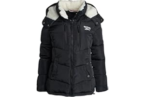 Reebok Womens Puffer Jacket - Heavyweight Puffer Coat with Faux Fur Trim Hood - Outerwear Down Winter Jackets for Women
