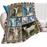Dynova Goat Blanket Cozy Plush Goats Throw Blankets Fuzzy Flannel Fleece Sheep Animal Gifts Decor for Girls Boys Women Men 50"X40"